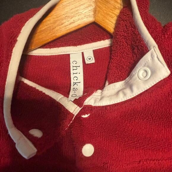 Chicka D Red White Cotton Polyester Pullover Sweatshirt Women's Size Medium m - Picture 8 of 8